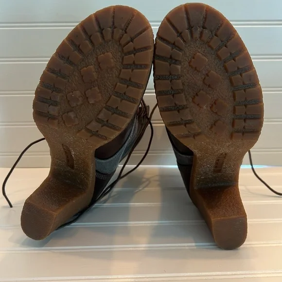 Timberland Glance Heel Field Boots Leather Canvas Sz 10 - Picture 4 of 6